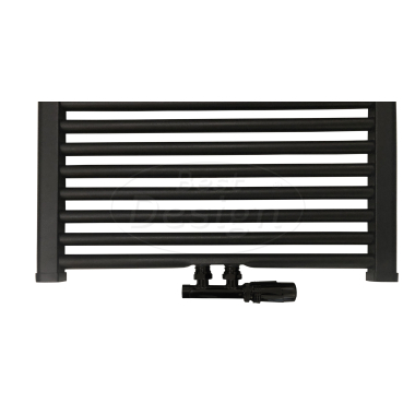 Nero-Luxe radiator-aansluitset "Midden onder Haaks" universeel Mat-Zwart (DS-ROOD) - Artikelnr.: 4009900