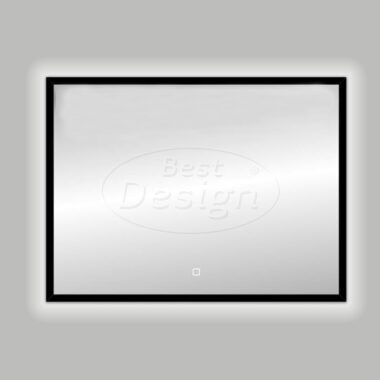 Nero "Black-Solaro" LED spiegel B=80cm x H=60cm mat-zwart - Artikelnr.: 4010210