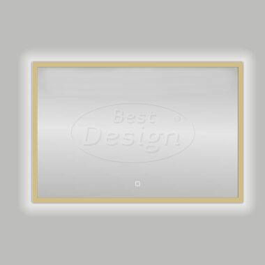 Nancy "Isola" LED spiegel B=80cm x H=60cm mat-goud - Artikelnr.: 4010370