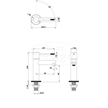 "Ore-Ribera" toiletkraan RVS-304 - Artikelnr.: 4010770