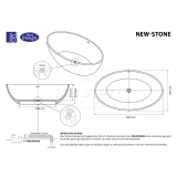 "New-Stone" vrijstaand bad "Just-Solid" 180x85x52cm - Artikelnr.: 3845640