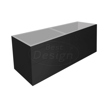 "Beauty-140-Mat-Zwart Greeploos" meubel onderkast 4-laden - Artikelnr.: 4011140