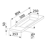 "Slim" wastafel voor meubel 80cm (ondiep) 35 cm zonder kraangat - Artikelnr.: 4000780
