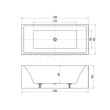 "Strack" vrijstaand bad 180x80x60cm - Artikelnr.: 3811080