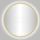 Nancy "Rivoli" ronde spiegel incl. led verlichting Ø140cm mat-goud - Artikelnr.: 4011740
