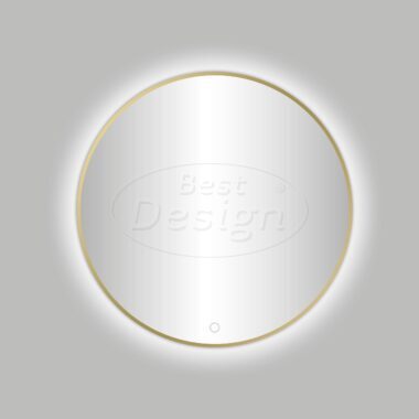 Nancy "Venetië-Thin" ronde spiegel incl.led verlichting Ø100cm mat-goud - Artikelnr.: 4009350