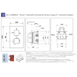 "Piazza" inbouwthermostaat & Inb.box 2 weg 1/2" vierkante knoppen - Artikelnr.: 4006810