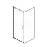 Hoek Cabine Zwart "Baron-H-100" met 1 swing swing deur 100x100x200cm Nano Glas 8 mm - Artikelnr.: 4012060