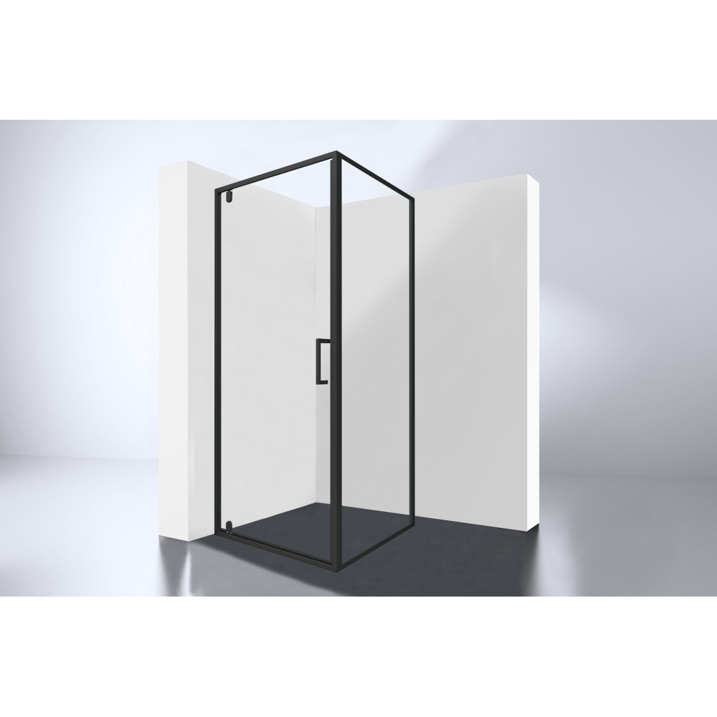 Hoek Cabine Zwart "Baron-H-90" met 1 swing swing deur 90x90x200cm Nano Glas 8 mm - Artikelnr.: 4012050