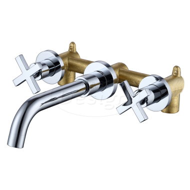 Chrome  "New-Jax" 3-gats inbouw-wandmengkraan - Artikelnr.: 3896730