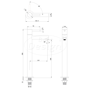 Chrome "High-Aquador" Toiletkraan chroom - Artikelnr.: 4013330