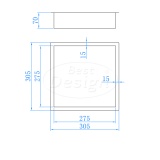 Ore "Kaya" inbouwnis 30.5x30.5x7 cm RVS - Artikelnr.: 4013640