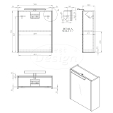 "Happy" MDF spiegelkast + verlichting 50x60cm - Artikelnr.: 4002830