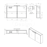 "Happy" MDF spiegelkast + verlichting 100x60cm - Artikelnr.: 4002860