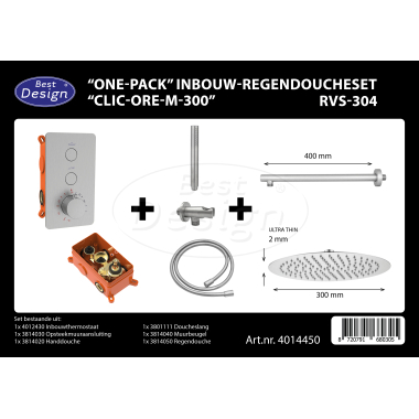"One-Pack" inbouw-regendoucheset "Clic-Ore-M-300" - Artikelnr.: 4014450