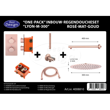 "One-Pack" inbouw-regendoucheset "Lyon-M-300" - Artikelnr.: 4008810