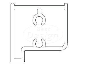 Ter vervanging: Set aluminium onder/ boven profiel voor "Baron" nisdeur nr: 01 - Artikelnr.: 4011620