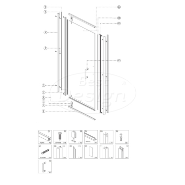 Ter vervanging: Magneetstrips set voor "Baron" nisdeur - Artikelnr.: 4011670