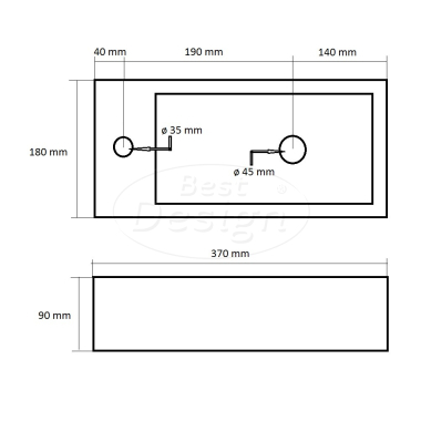 "Farnetta" fontein Links 37x18x9cm mat-wit - Artikelnr.: 4006440