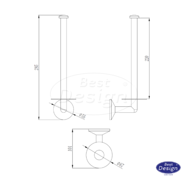 "Duke-Ore" dubbele reserve rolhouder RVS - Artikelnr.: 4018840