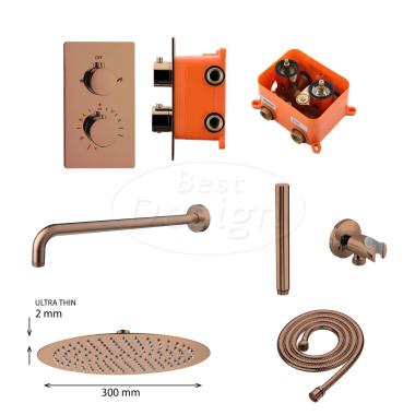 "One-Pack" inbouw-regendoucheset "Dijon-M-300" Sunny Bronze - Artikelnr.: 4019170