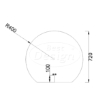 "Sunset" half ronde spiegel incl. verwarming, 3 kleuren LED verlichting, dimbaar 80x72 cm - Artikelnr.: 4019980