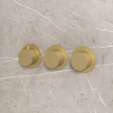 "High-End Nancy" inbouwthermostaat incl. inb.box 2-weg 1/2" mat-goud - Artikelnr.: 4018340
