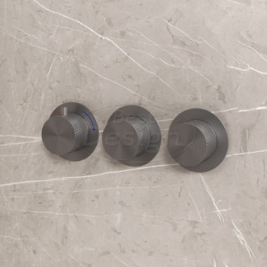 "High-End Moya" inbouwthermostaat incl. inb.box 2-weg 1/2" gunmetal - Artikelnr.: 4018350