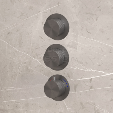 "High-End Moya" inbouwthermostaat incl. inb.box 2-weg 1/2" gunmetal - Artikelnr.: 4018350