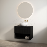 "Rigatti-100" Mat-zwart onderkast + Mat-zwart meubelblad 100 cm - Artikelnr.: 4020930