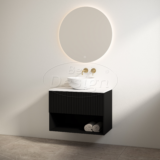 "Rigatti-78" Mat-zwart onderkast + Mat-wit meubelblad 78 cm - Artikelnr.: 4020840