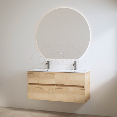 "Bora" Halifax onderkast + duo wastafel met 2 kraangaten 120cm - Artikelnr.: 4021180