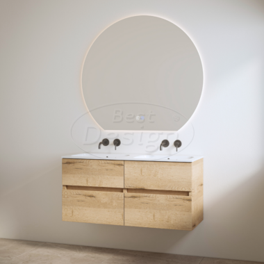 "Bora" Halifax onderkast + duo wastafel zonder kraangaten 120cm - Artikelnr.: 4021190