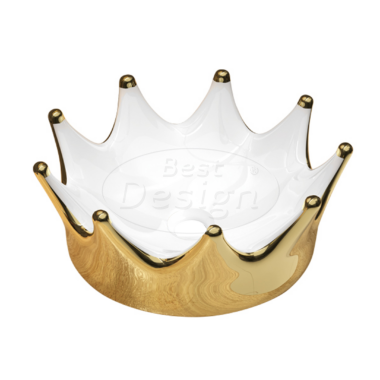 "Crown" opbouw-waskom Ø=40cm x H=16,5 cm Goud / Wit - Artikelnr.: 4019240