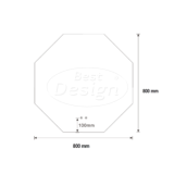 "Honey" Octagon spiegel incl.verwarming, 3 kleuren LED verlichting, dimbaar 120x120cm - Artikelnr.: 4021820
