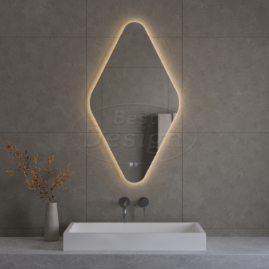 "Wieber" ruitvorm spiegel incl.verwarming, 3 kleuren LED verlichting dimbaar 100x50 cm - Artikelnr.: 4021860