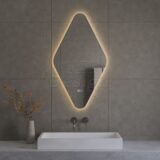 "Wieber" ruitvorm spiegel incl.verwarming, 3 kleuren LED verlichting dimbaar 100x50 cm - Artikelnr.: 4021860