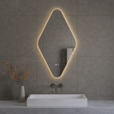 "Wieber" ruitvorm spiegel incl.verwarming, 3 kleuren LED verlichting dimbaar 100x50 cm - Artikelnr.: 4021860