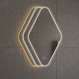 "Wieber" ruitvorm spiegel incl.verwarming, 3 kleuren LED verlichting dimbaar 100x50 cm - Artikelnr.: 4021860