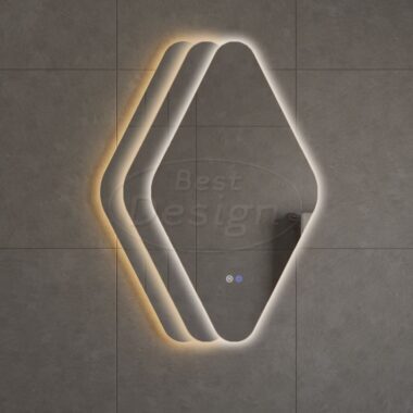 "Wieber" ruitvorm spiegel incl.verwarming, 3 kleuren LED verlichting dimbaar 100x50 cm - Artikelnr.: 4021860