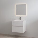 "Splash-60" Glans-wit onderkast + wastafel met kraangat 60cm - Artikelnr.: 4022420