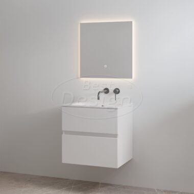 "Splash-60" Glans-wit onderkast + wastafel zonder kraangat 60cm - Artikelnr.: 4022430