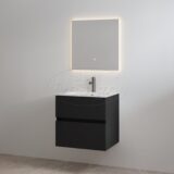 "Splash-60" Mat-zwart onderkast + wastafel met kraangat 60cm - Artikelnr.: 4022460