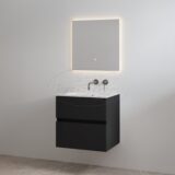"Splash-60" Mat-zwart onderkast + wastafel zonder kraangat 60cm - Artikelnr.: 4022470