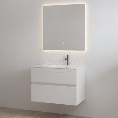 "Splash-80" Glans-wit onderkast + wastafel met kraangat 80cm - Artikelnr.: 4022480
