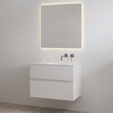 "Splash-80" Glans-wit onderkast + wastafel zonder kraangat 80cm - Artikelnr.: 4022490
