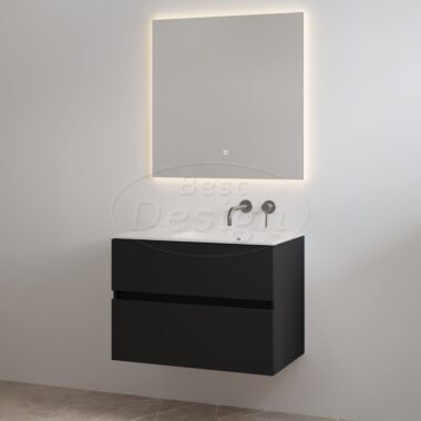 "Splash-80" Mat-zwart onderkast + wastafel zonder kraangat 80cm - Artikelnr.: 4022530