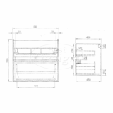 "Splash-60" Mat-zwart onderkast + wastafel met kraangat 60cm - Artikelnr.: 4022460
