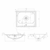 "Splash-60" Mat-zwart onderkast + wastafel met kraangat 60cm - Artikelnr.: 4022460