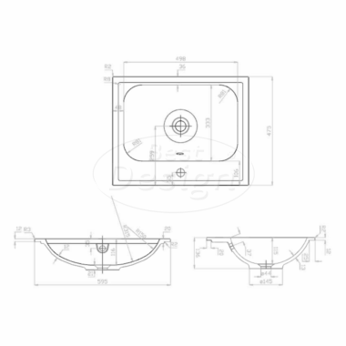 "Splash-60" Glans-wit onderkast + wastafel met kraangat 60cm - Artikelnr.: 4022420